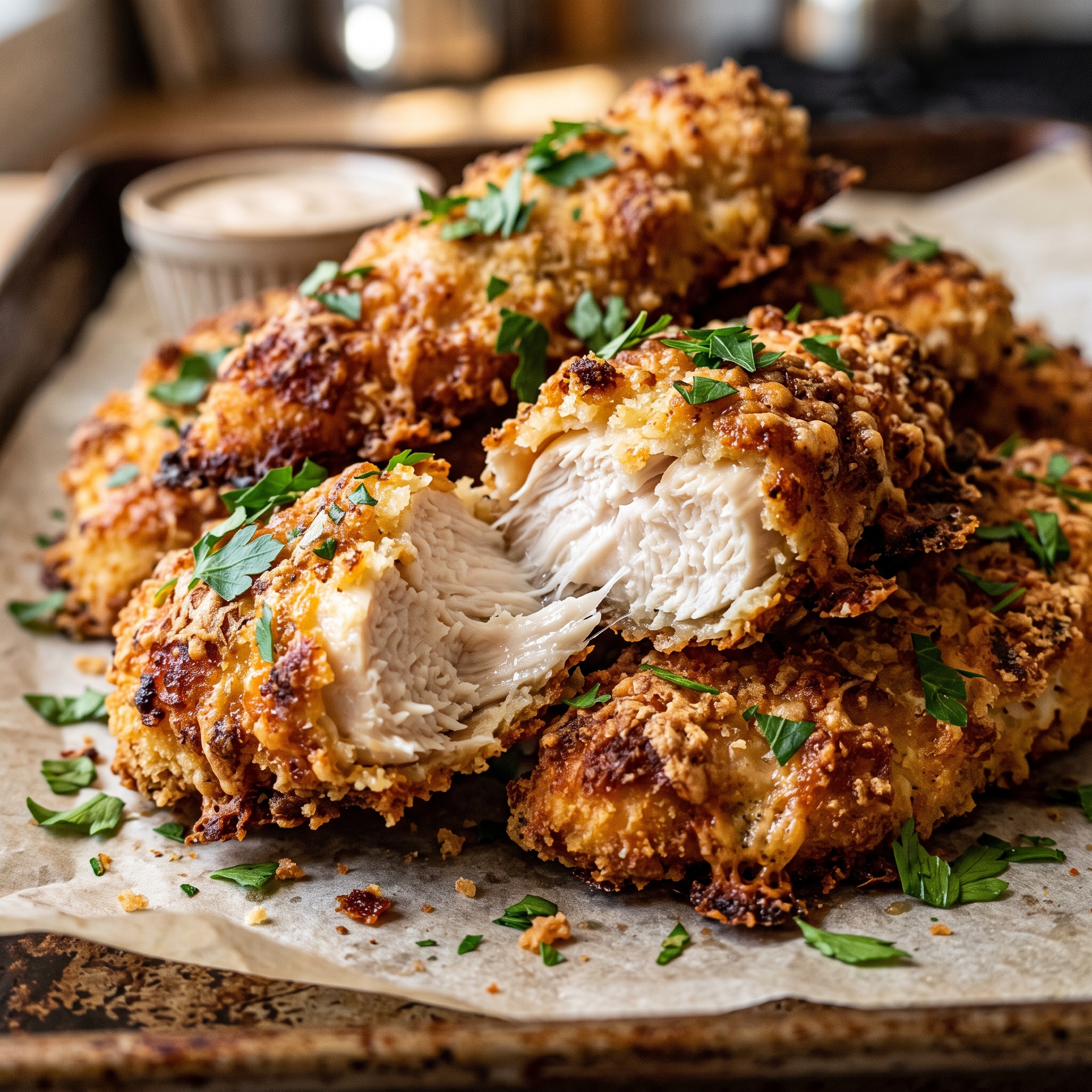 Crack Chicken Tenders: Parmesan and Mayo Crusted Chicken