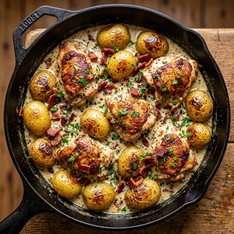 Creamy Chicken Pan with Crispy Baby Potatoes Recipe
